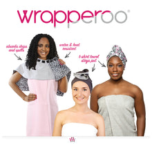 Load image into Gallery viewer, WRAPPEROO CONVERTIBLE HAIR TOWEL &amp; STYLING CAPE
